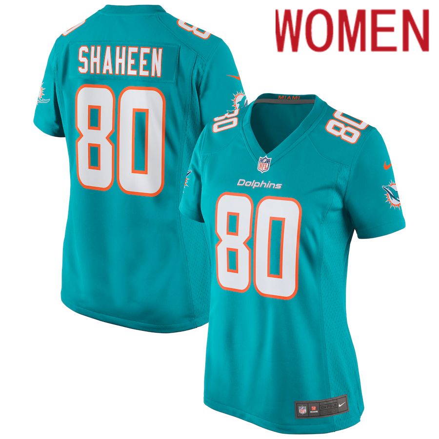 Cheap Women Miami Dolphins 80 Adam Shaheen Nike Green Game NFL Jersey